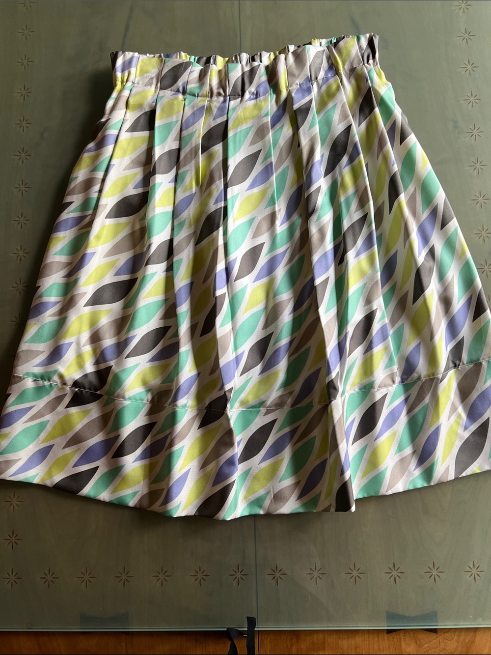 Cynthia Steffe Mint, Light Blue & Yellow Printed A-Line Skirt